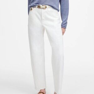 Madewell Pierced Barrel Leg White Jeans size 24